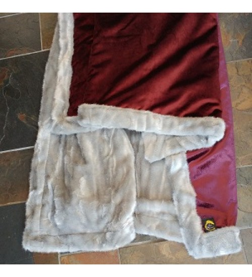 Burgundy and grey cart cover 60 x 64 inch